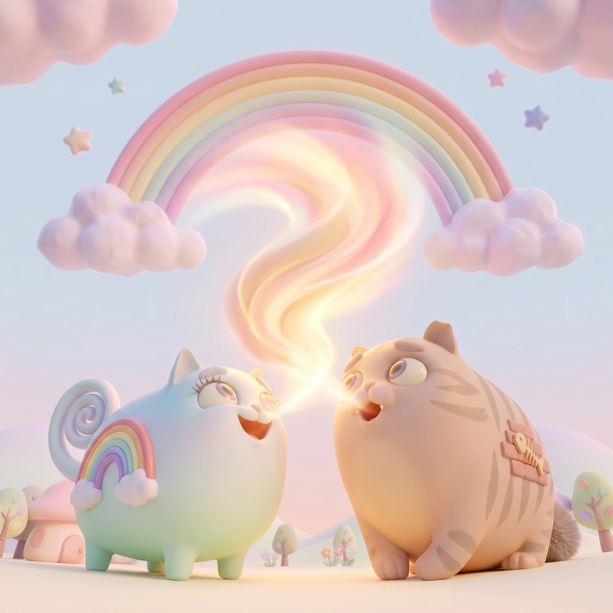 Rainey and Max calling their names into the rainbow together, a warm voice calling back